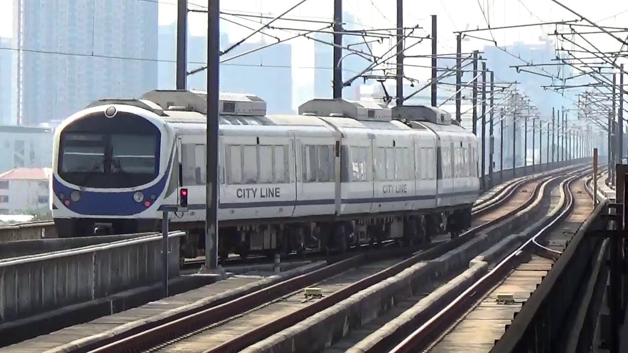 Bangkok, Thailand 2025-Airport Rail Link, Yellow Line Monorail & BTS Skytrain EMU's in Action