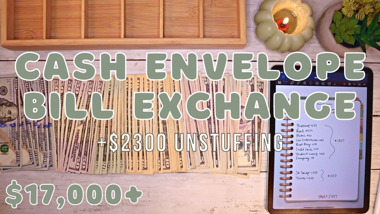 Cash Envelope BILL EXCHANGE ASMR | $2300 Unstuffing | Cash Counting & Swapping | 23 Year Old Budgets