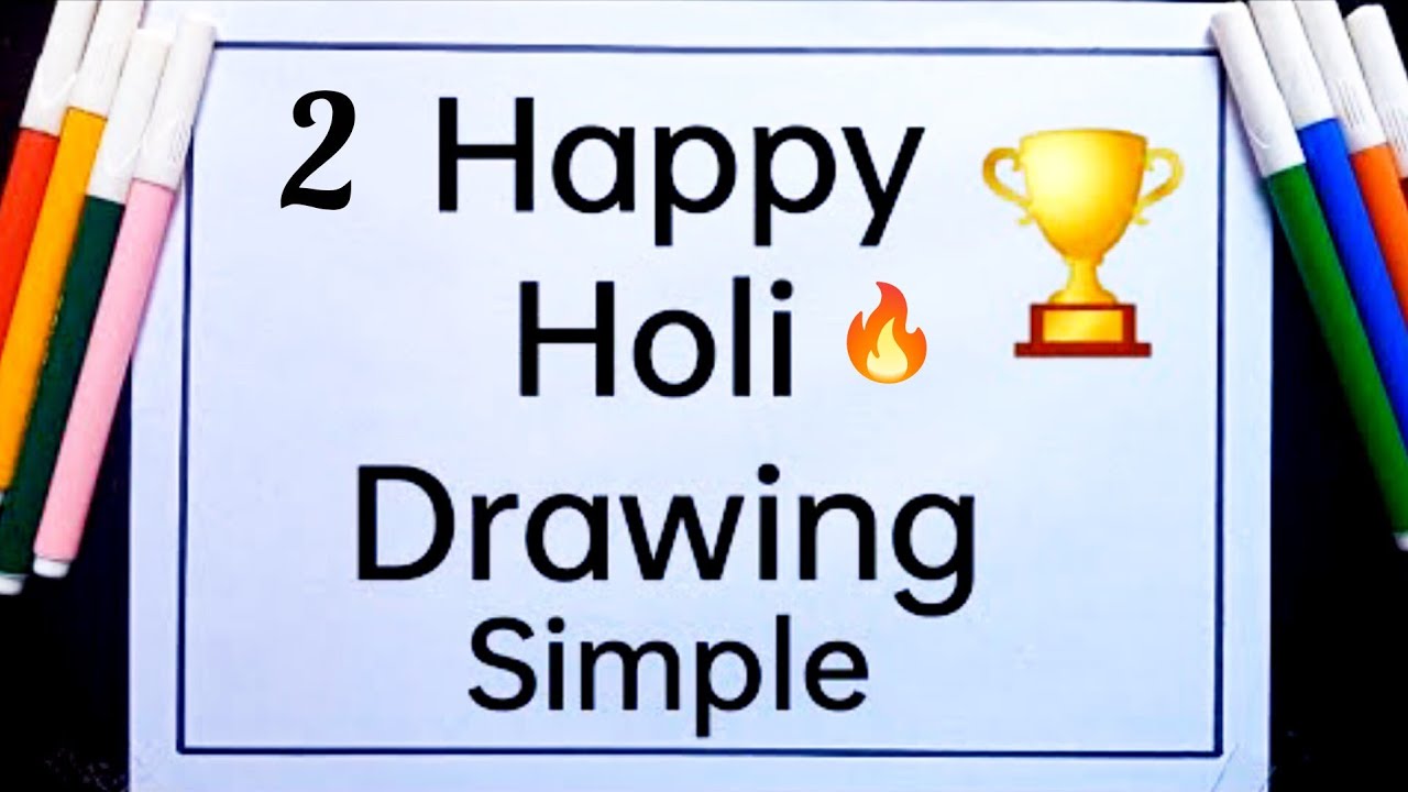 Holi drawing easy Happy Holi poster drawing| Holi festival drawing Holi special Colours drawing