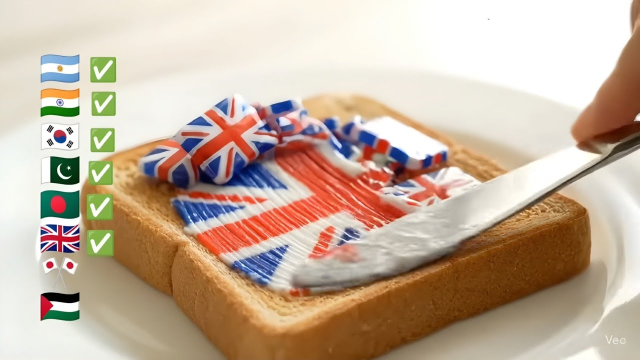 Flags Melt Like Butter 🇧🇩🔥 | AI Toast Spread Magic #Shorts