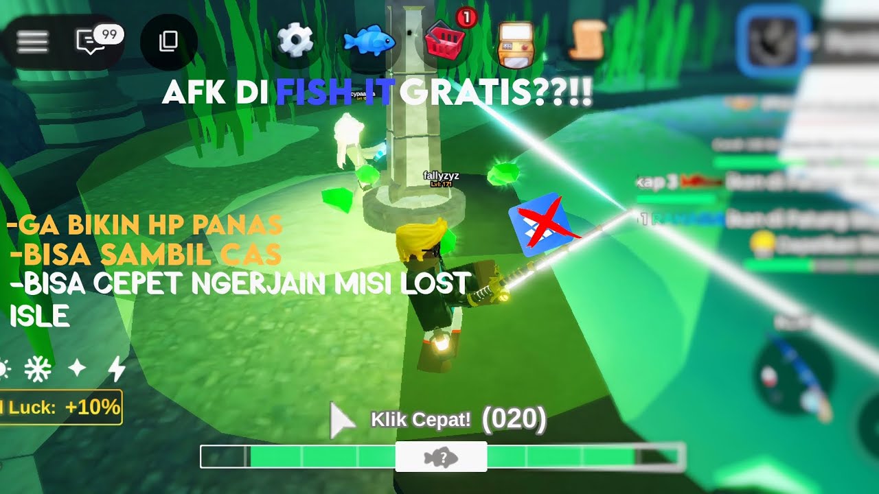 TUTORIAL AFK DI FISH IT GRATIS ANTI PANAS DAN BISA SAMBIL CAS HP AMAN!🔥