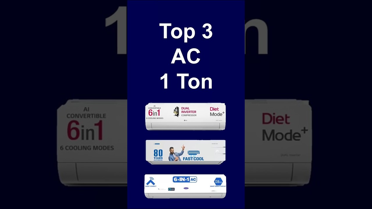 Top 3 Best 1 Ton AC under 35000 in India 2025 1 ton 3 star model inverter split air conditioner