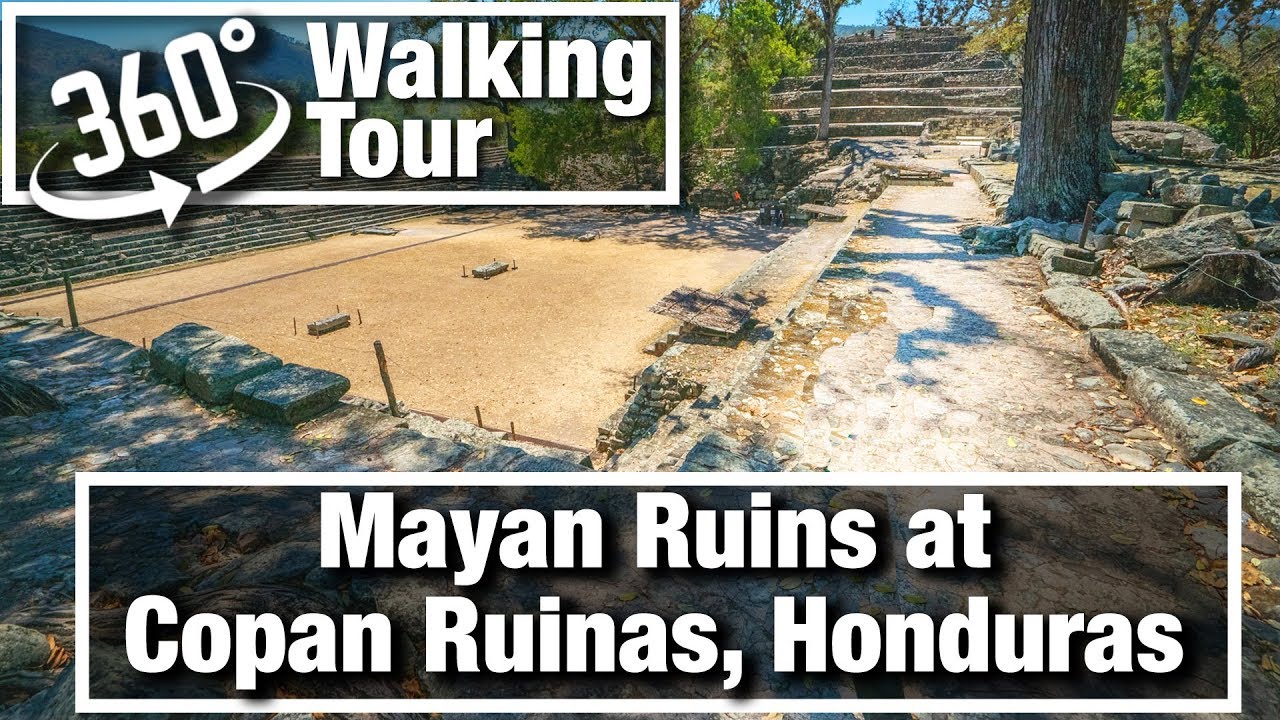 4K City Walks:  Copan Ruins Ancient Mayan Ruins in 360 Walking Tour