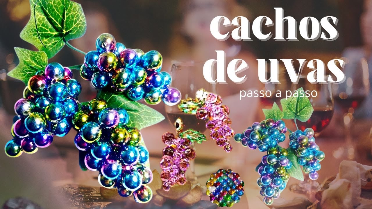 Como Fazer Cacho de uvas  com perolas coloridas para decoração muito fácil passo a passo@marlythibes