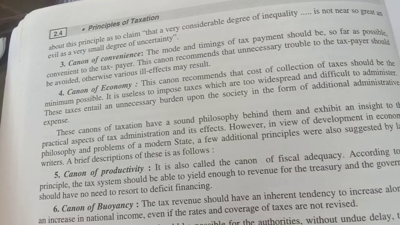 Canons of taxation