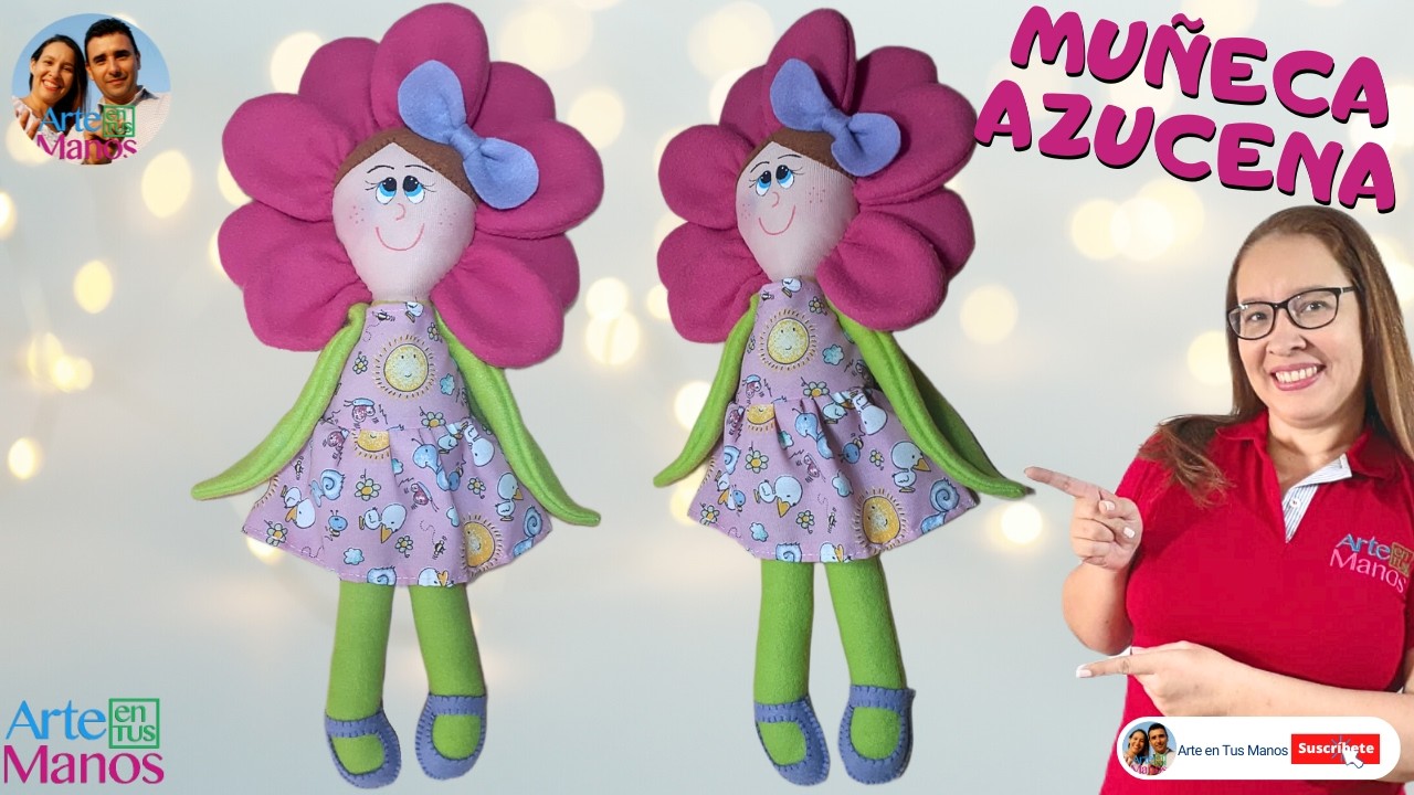 🔴Aprende Cómo Hacer MUÑECAS DE TRAPO Divertidas, AZUCENA Paso a paso Con Arte en Tus Manos