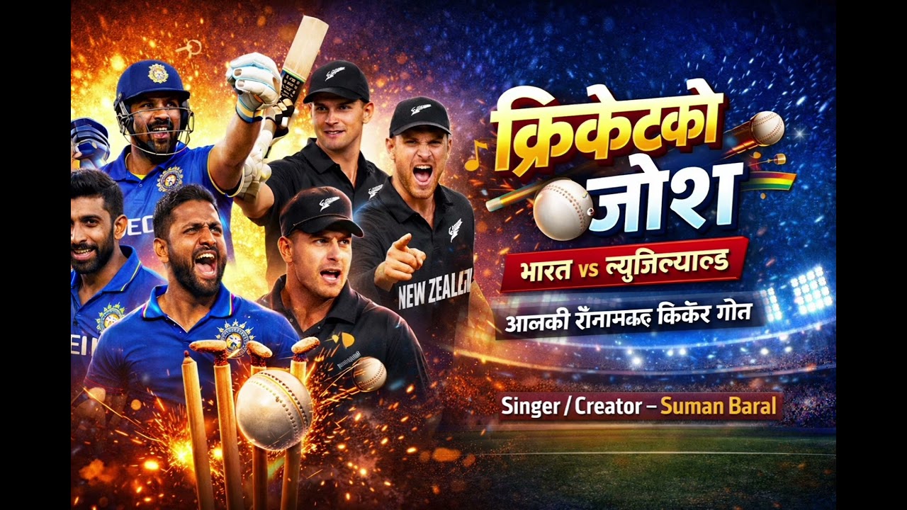Aajko Cricket Mahayuddha – Bharat vs New Zealand | Nepali Song 2026