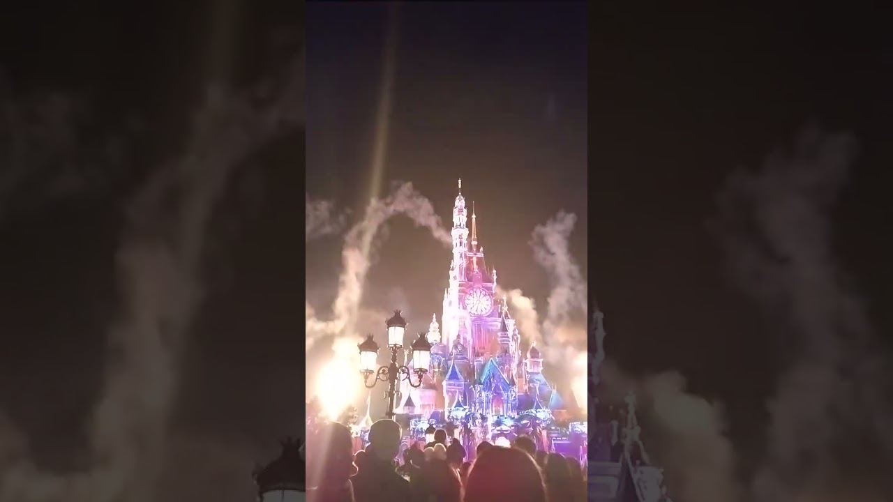 Watching fireworks in Disneyland 