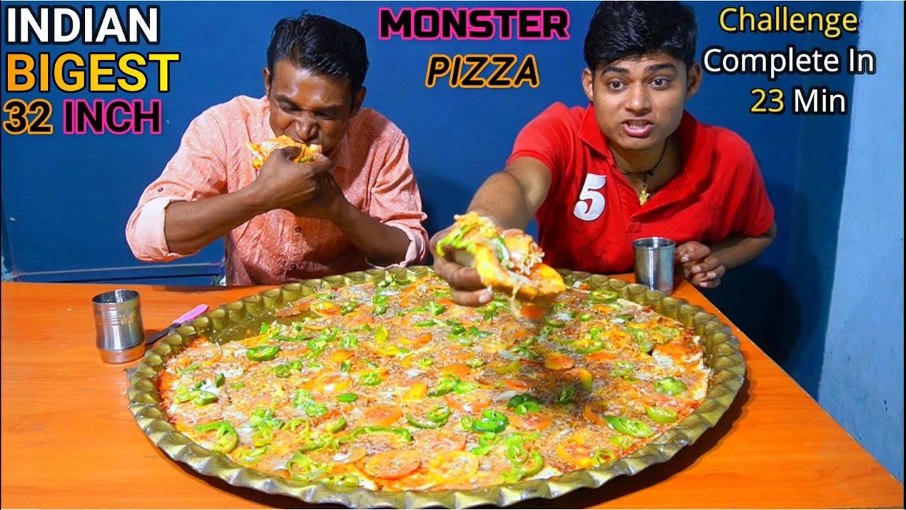 Indian Biggest 32 Inch Monster Bread pizza Challenge Complete With In 23 Minutes | Biggest Pizza