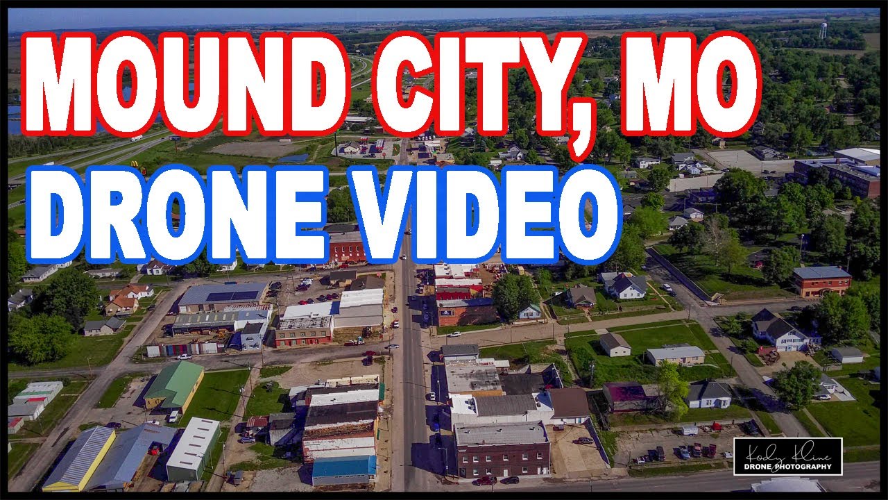 MOUND CITY, Missouri Drone Fly Over of Main Street.
