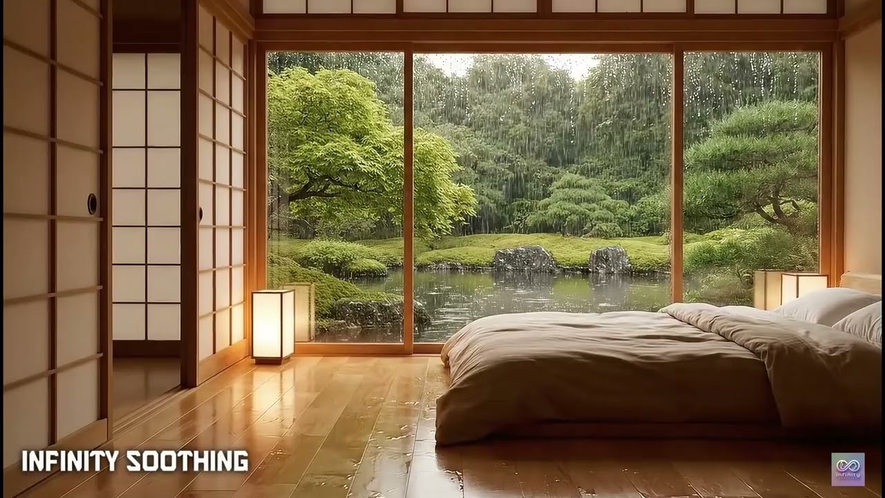 Relaxing Piano Music & Rain 💤 Soothing Bedroom Ambience for Deep Sleep
