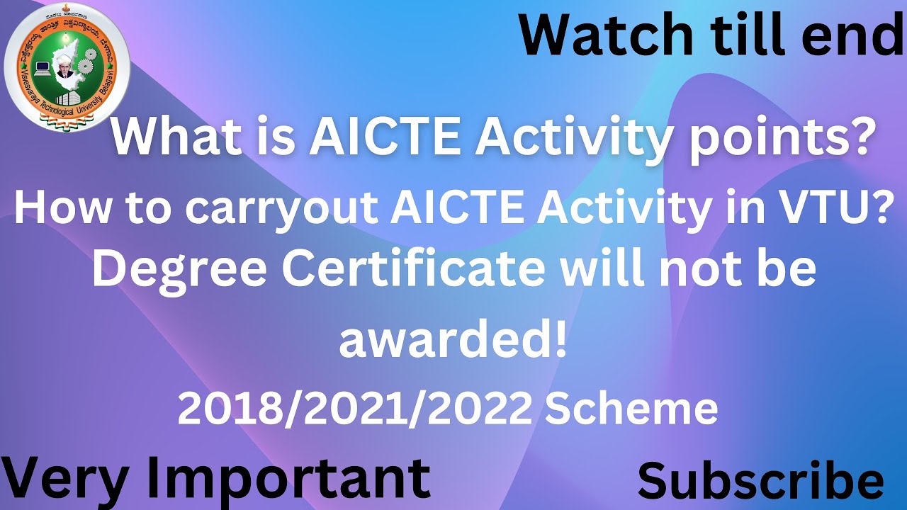 What is AICTE Activity points?|How to carryout AICTE Activity|Degree Certificate will not be awarded