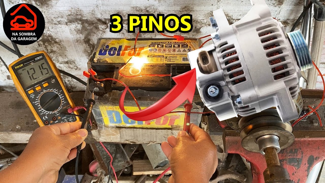 COMO TESTAR ALTERNADOR COM TOMADA DE 3 PINOS NA BANCADA