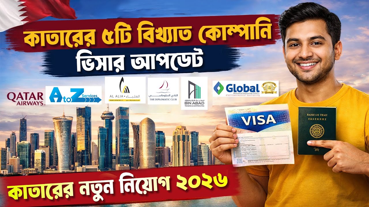 কাতার ওয়ার্ক পারমিট ভিসা ২০২৬ || Qatar company visa 2026 || Qatar work visa for Bangladeshi ||