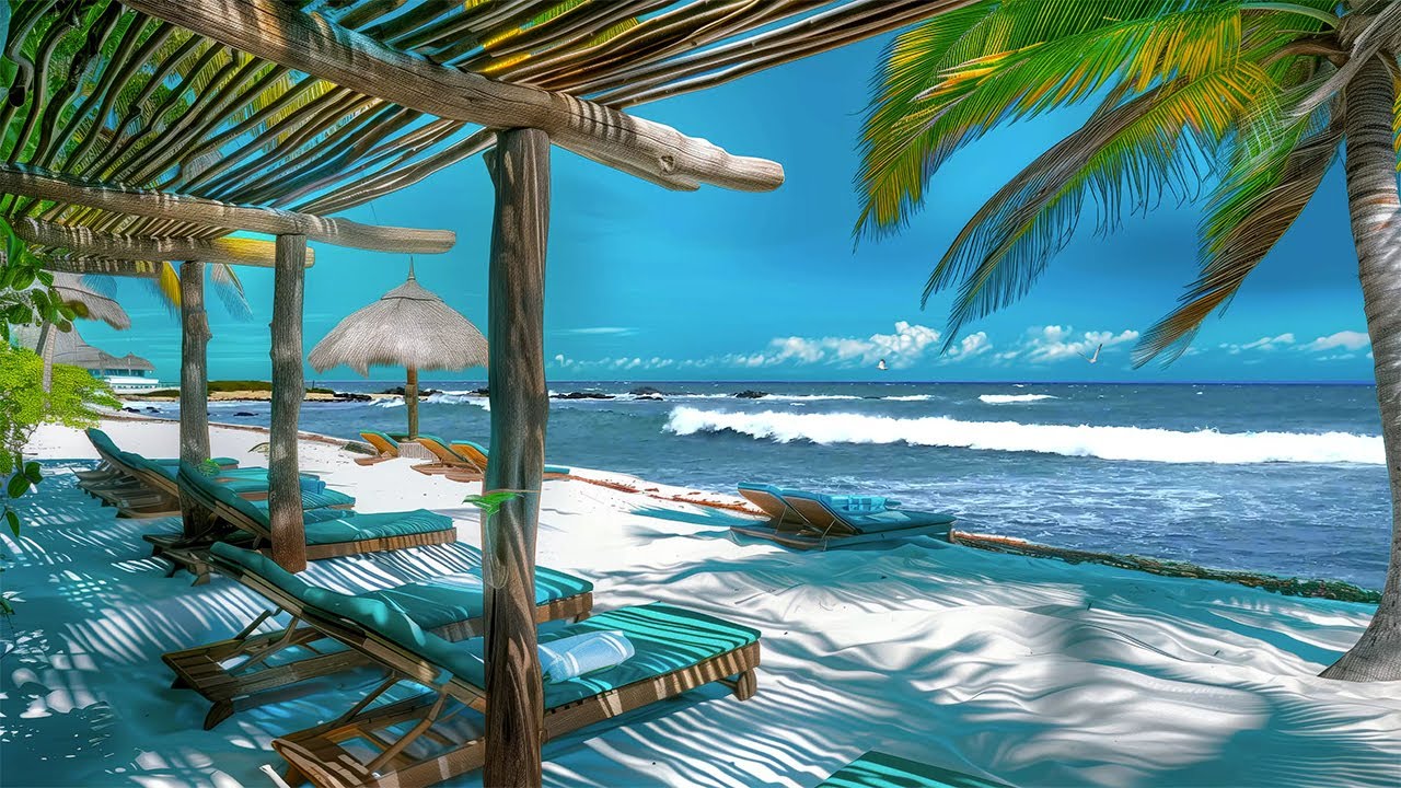 🌊 Beach Café Morning | Bossa Nova Jazz & Ocean Waves for a Joyful Start