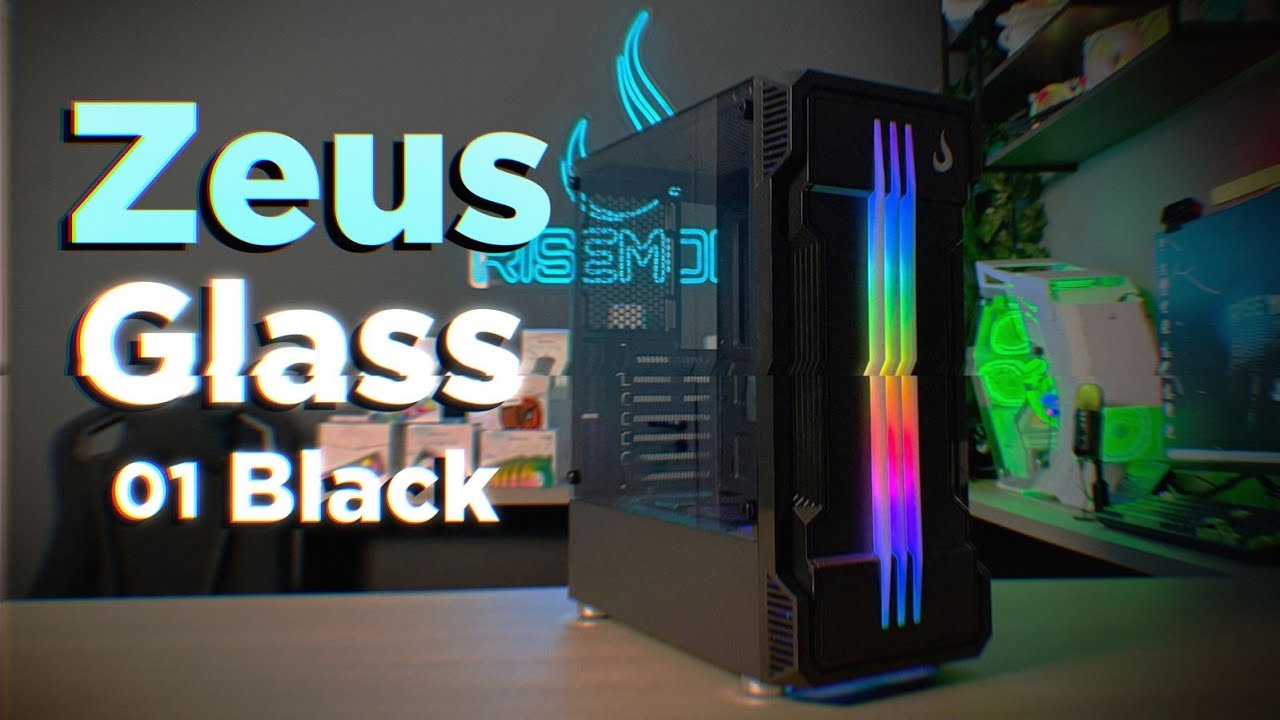GABINETE GAMER ZEUS GLASS 01 BLACK RISE MODE
