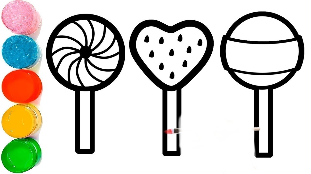 How To Draw a Lollipop Candy 🍭 Drawing | Lollipop Drawing | Rainbow Lollipop Drawing For Kids