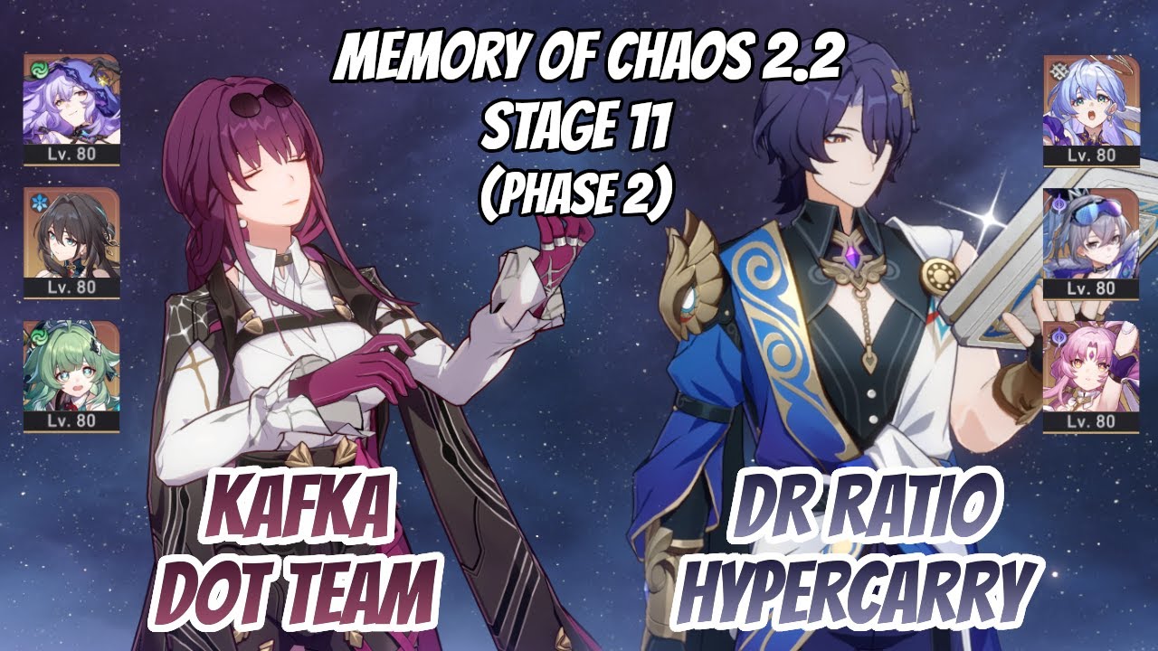 Kafka DoT & Dr. Ratio Hypercarry Memory of Chaos Stage 11 (3 Stars) | Honkai Star Rail