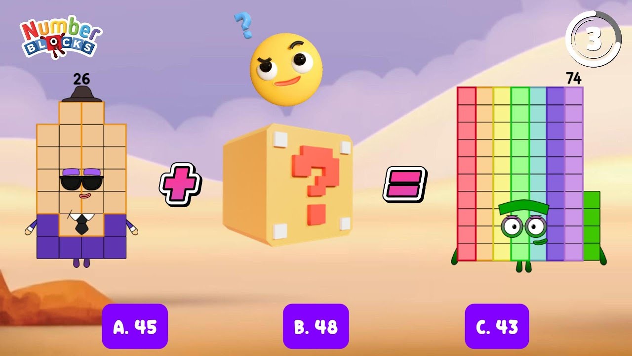 NUMBERBLOCKS FIND THE MISSING ADDEND | ADDITION OF RANDOM NUMBERS | LEARN TO COUNT | @ColorArt_id