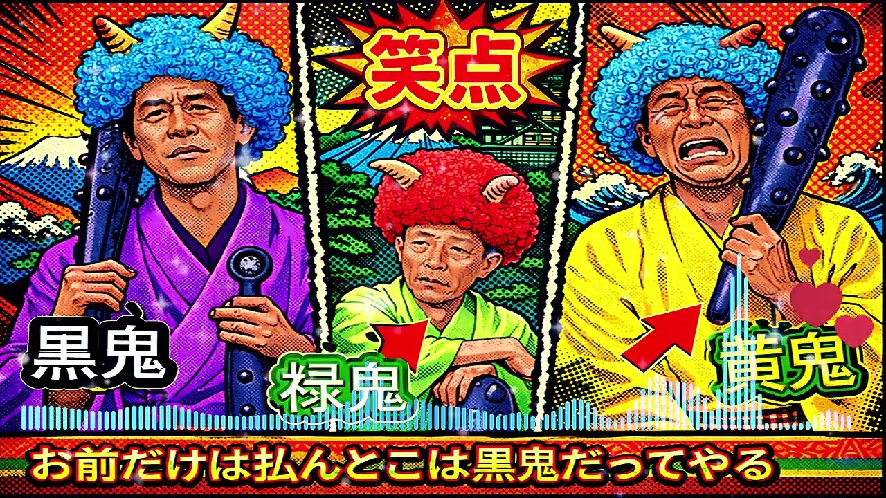 【笑点】🏵️🅷🅾🆃🏵️「赤鬼、青鬼、お前だけは払んとこは黒鬼だってやる」🍁