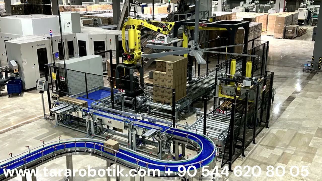 TARA Robotik Otomasyon Koli Paletleme Robotu Palletizer FANUC Robot