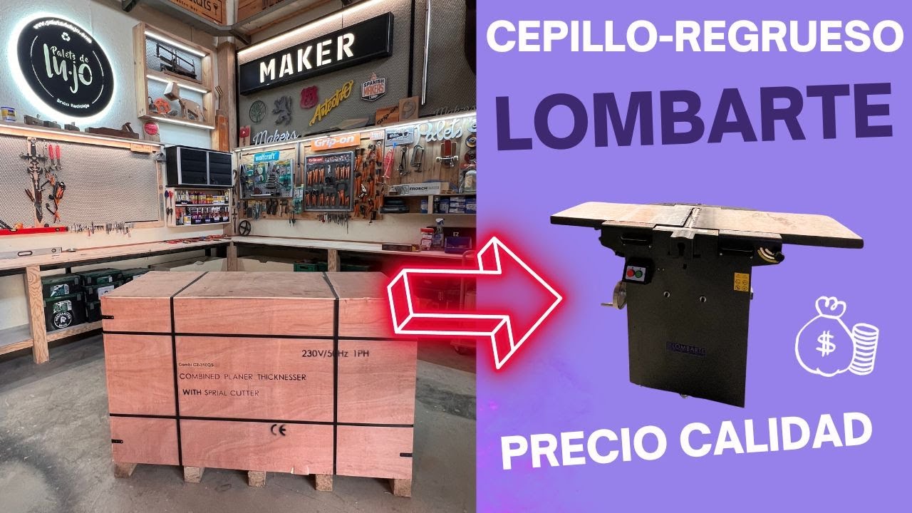 PRECIO CALIDAD  para carpinteros. Cepillo Regrueso C2-310QS de Lombarte una herramienta increíble.