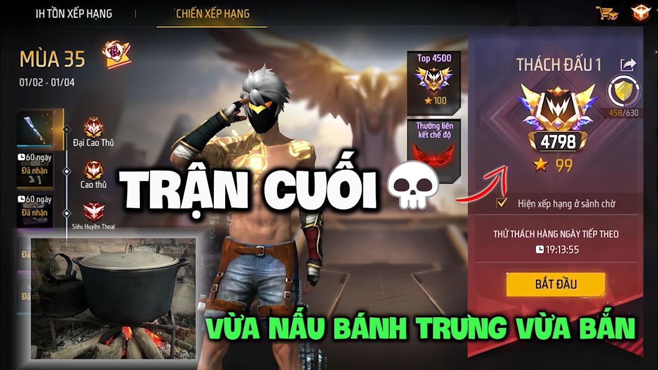 [Free Fire] Trận Cuối Lên Thách Đấu Tử Chiến 100* Vừa Canh Nồi Bánh Trưng Vừa Chơi Và Cái Kết..