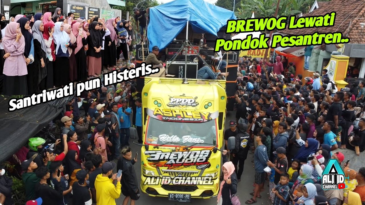 Brewog lewati pos penilaian dan pondok pesantren, para Santri langsung berhamburan