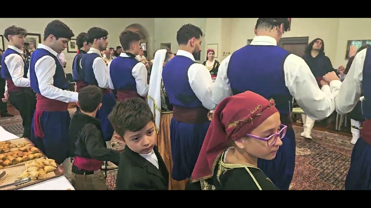 Cretan Youth of Australia performing a Syrto for His Eminence Archbishop Makarios 