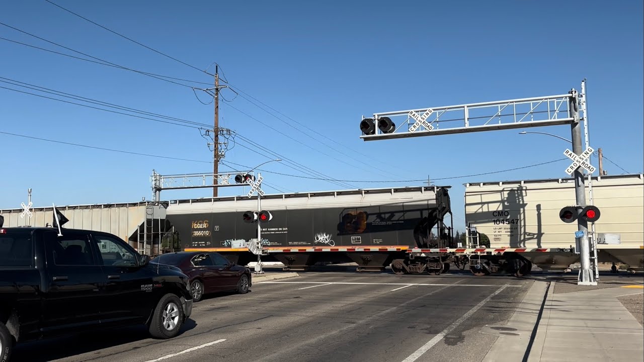 UP 7340 Grain Train South - E. Morada Lane Railroad Crossing, Stockton CA