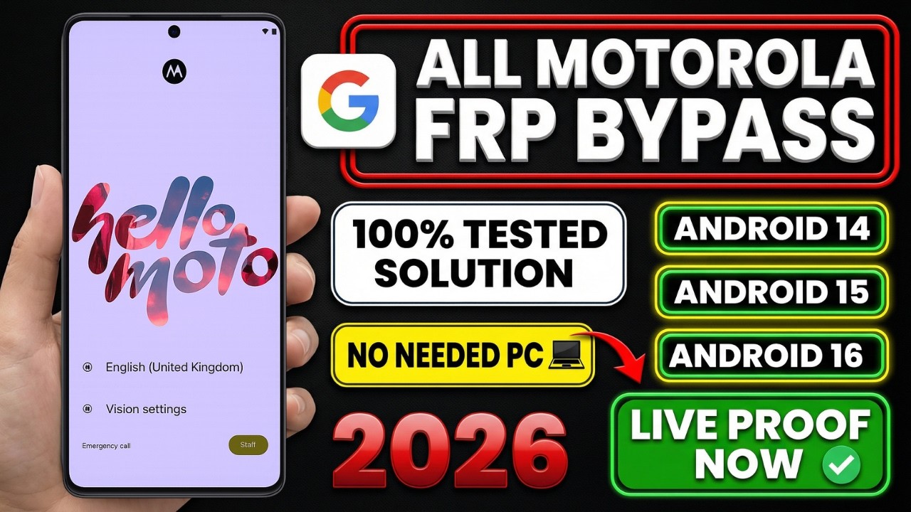Motorola FRP Bypass All Models Android 14/15/16 | No PC Needed | Latest Security Update