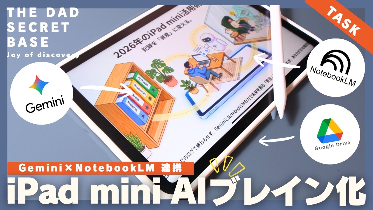 【iPad mini活用】記憶はもうしない。Gemini×NotebookLMで「第二の脳」を作る神構築術／Googleカレンダー