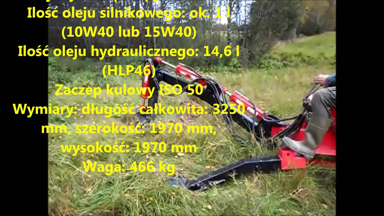 Minikoparka MK250 ATV mobilna - zaczep kulowy ISO 50 koparka koparka spalinowa 9HP REDMET.PL