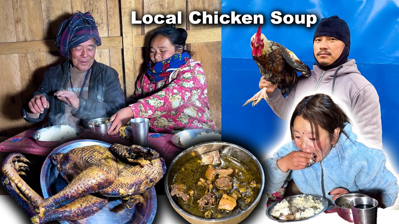 Local Chicken Soup Recip & Rice Cooking & Eating with family आज फेरी धेरै पछी लोकल भाले खाइयो