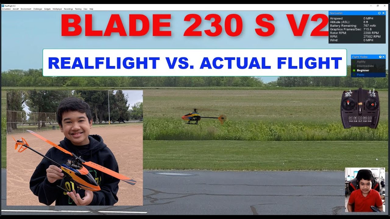 Blade 230 S V2 - RealFlight 9.5 vs. Actual Flight!
