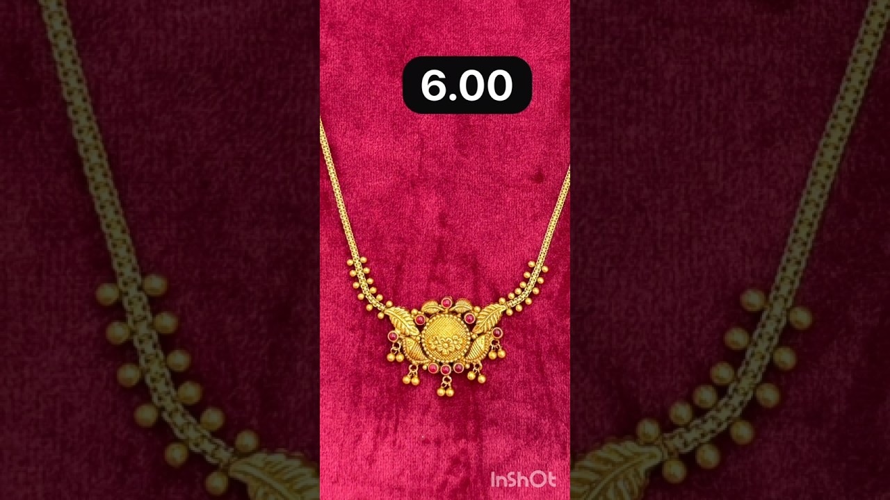 5-7 Gram Lightweight Gold Necklace | Antique Gold Necklace Collection by SJ_Gold