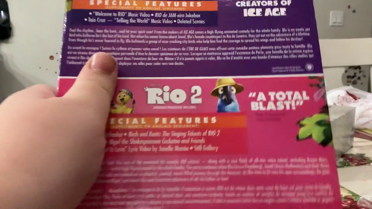 RIO/RIO 2 DVD combo pack unboxing