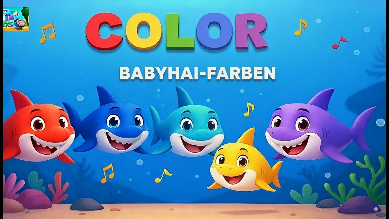 Babyhai-Farben Lied 🦈| Kinderlied zum Mitsingen | Farben Lernen&Spa&szlig; mit Haien|kinderreime Babyshark
