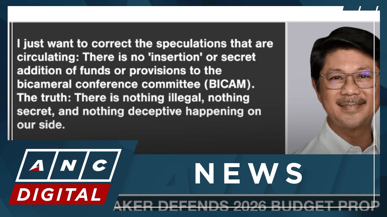 PH House Speaker defends 2026 budget proposal amid 'insertion' allegations | ANC