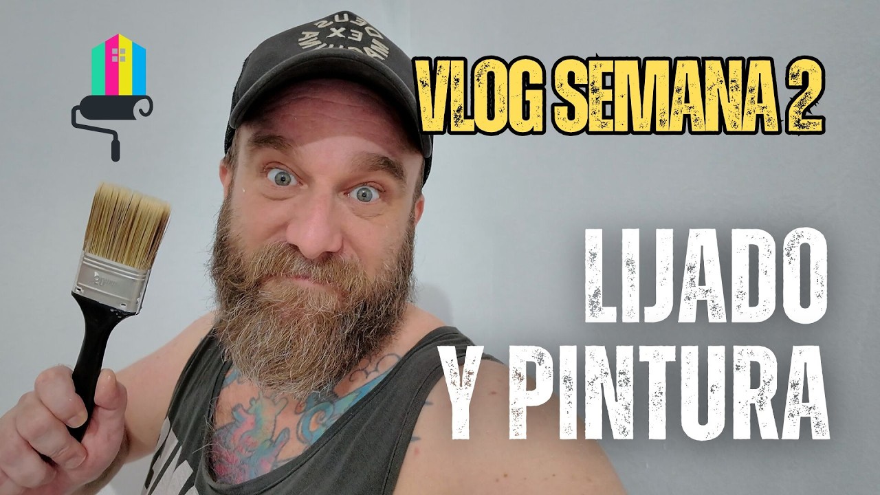 PINTAMOS EL SALÓN 🎨🔫😩 VLOG SEMANA 2 - Lijadora, pistola de pintura y mucho cansancio