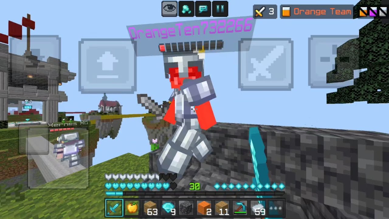Hive bedwars gameplay on mobile 📲 60 fps 🔥||