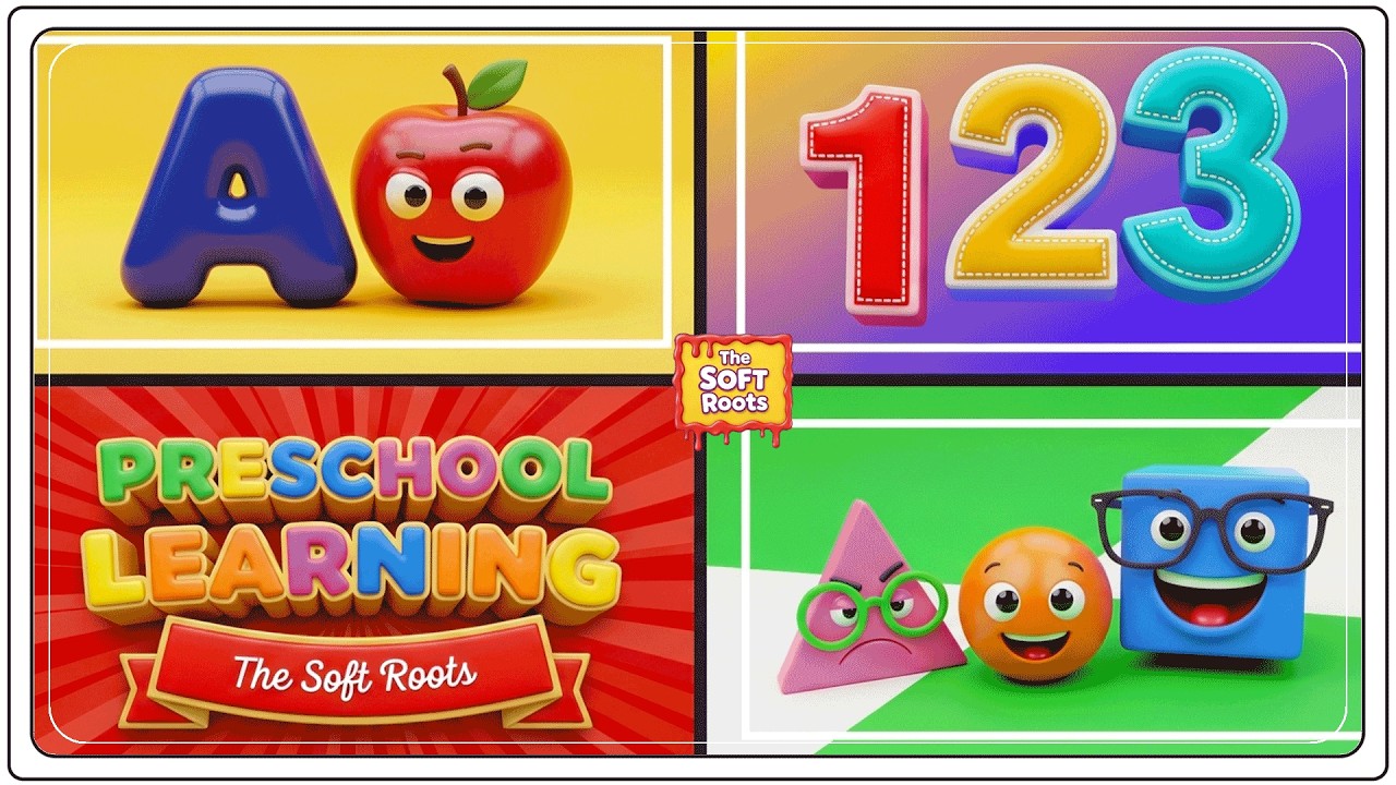 Preschool Learning activities for 3 year olds at home | Learn ABC Phonics Shapes Numbers Colors 🌈
