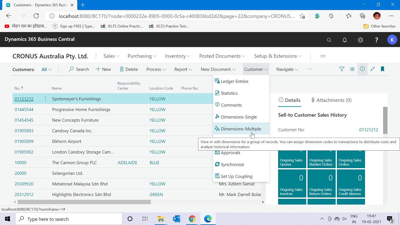 working with Dimensions in Dynamics 365 Business Central-Part 2