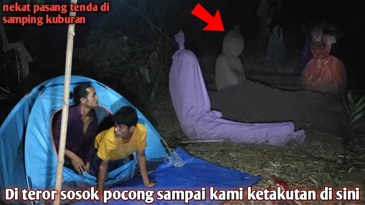 Camping horor di teror sosok pocong nekat tidur di atas kuburan sampai ketakutan melihat ini