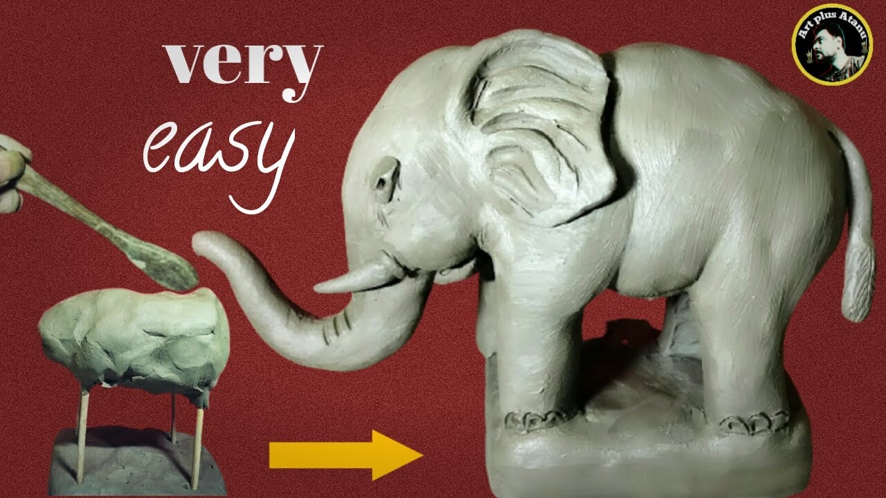 Clay Elephant making easy process ! ❤ Mitti ka hathi banana easy ! Sculpting clay elephant easy!❤
