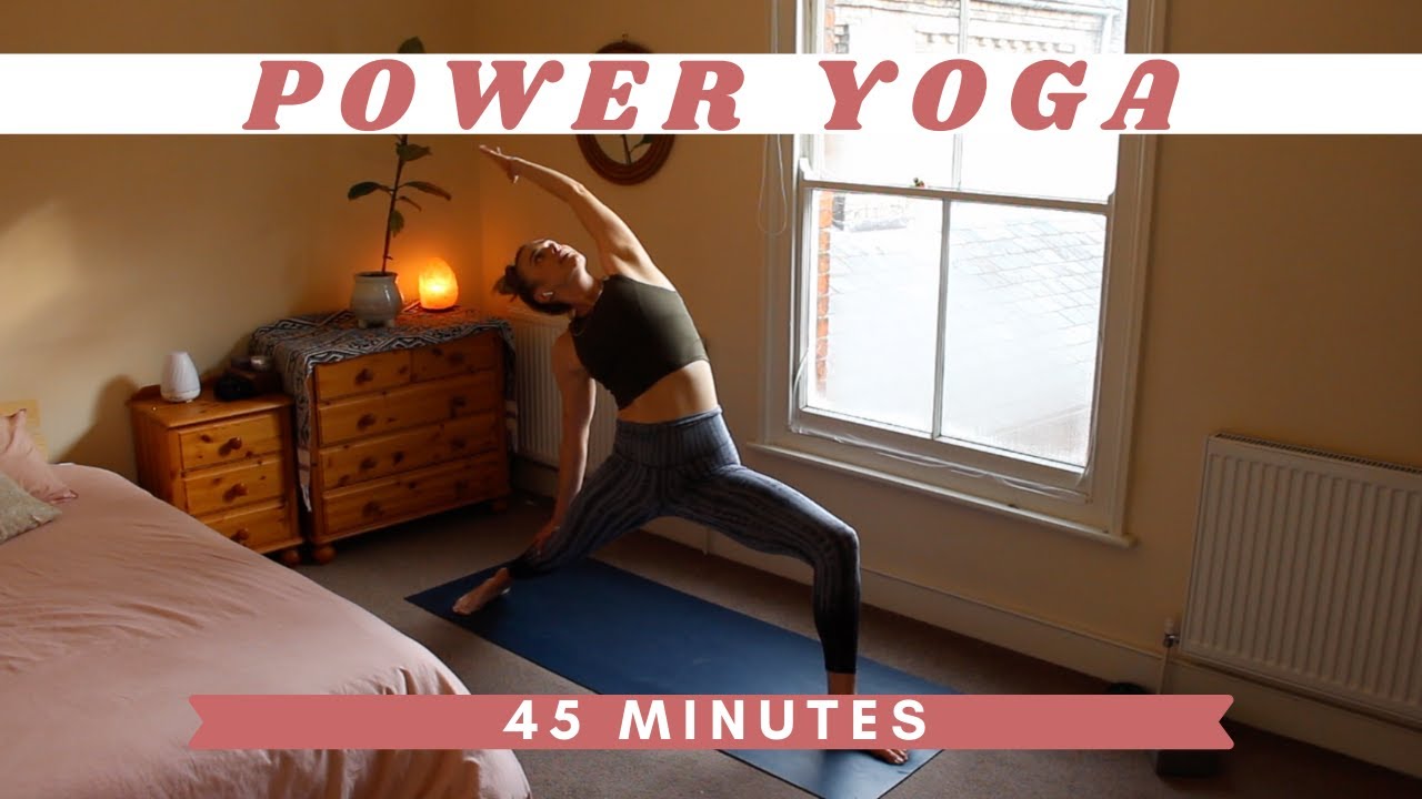 I'm shaking!! 😅 POWER YOGA 🔥 45 minute strong yoga class | yoga for hips and core