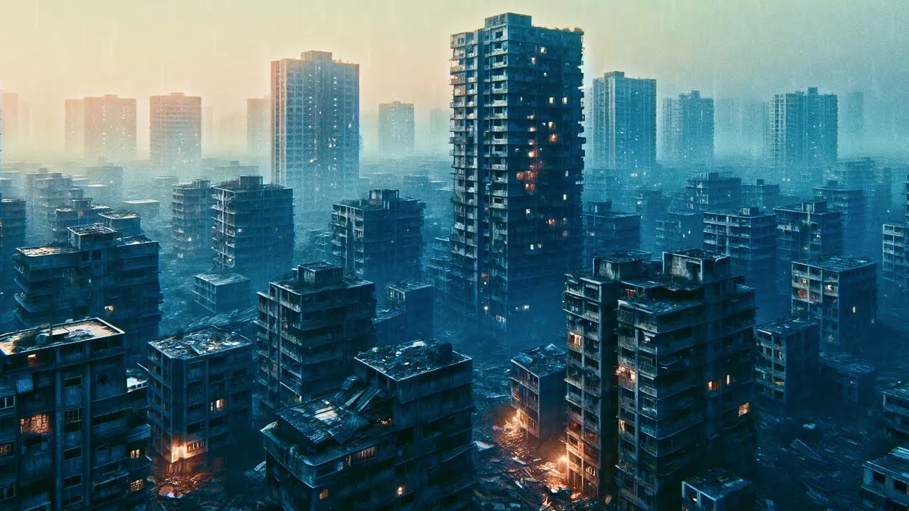 Relaxing Ambient Music of Rain in Post Apocalyptic World - 8hours | Sci Fi & Dark Dystopian Ambience