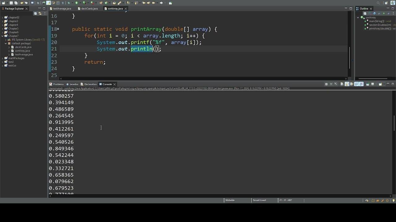 CIS 150 Selection Sorting an Array