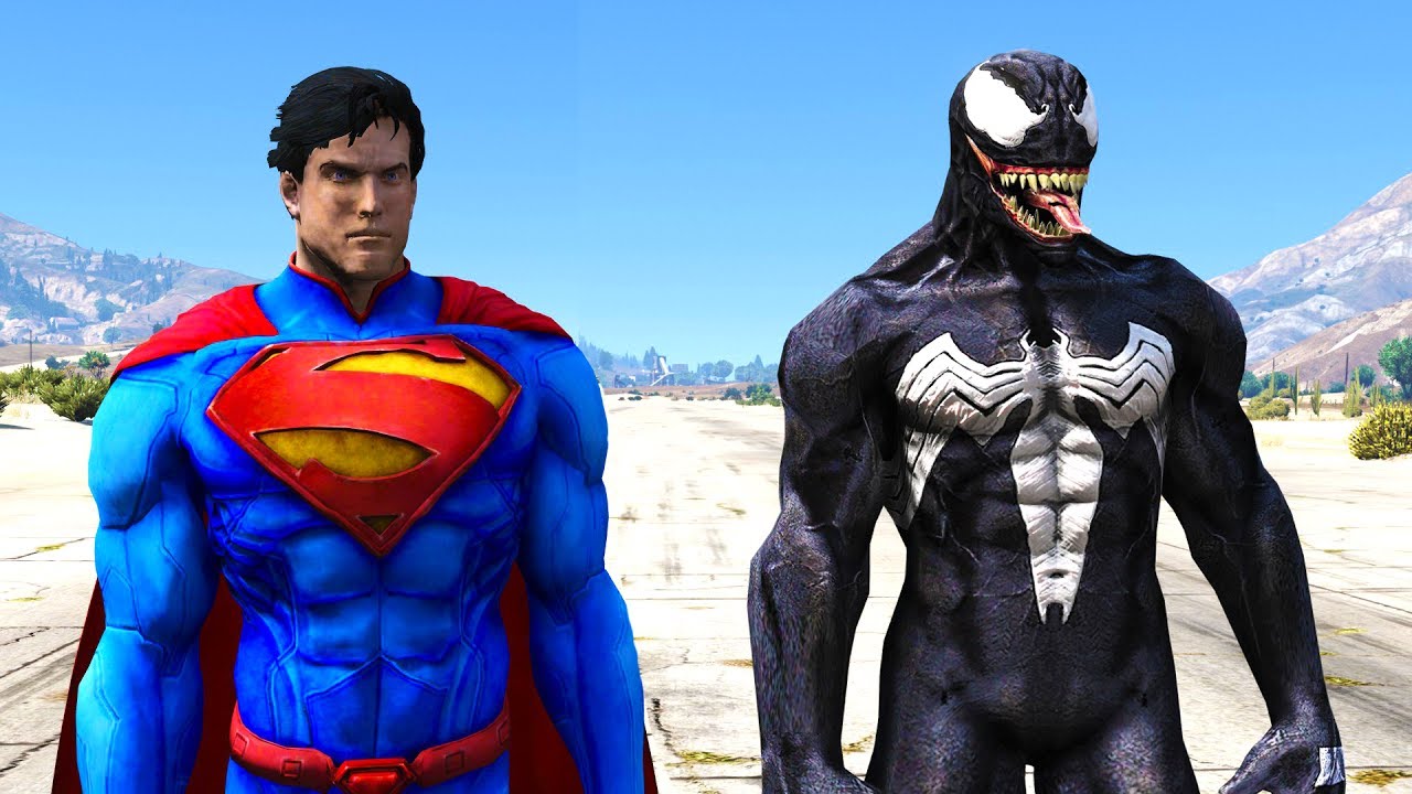GTA 5 Mods - SUPERMAN VS VENOM !!!