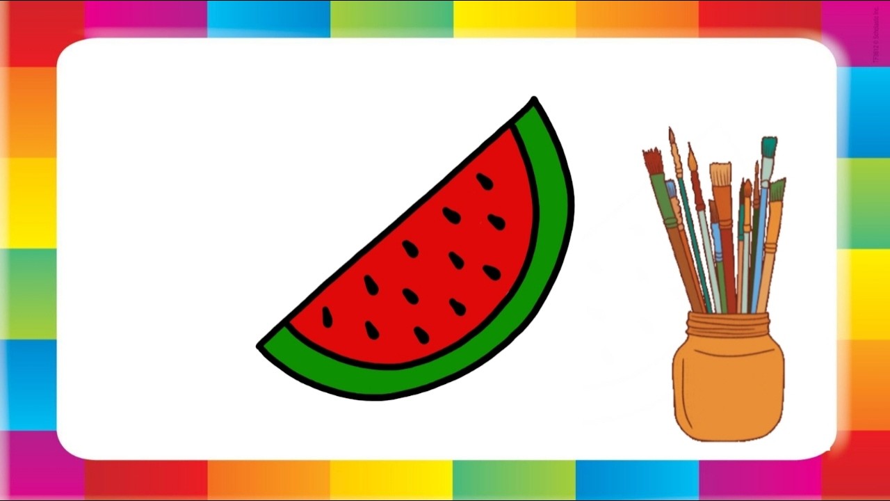 Watermelon drawing for kids | Drawing tutorial for kids | Easy drawing tutorial